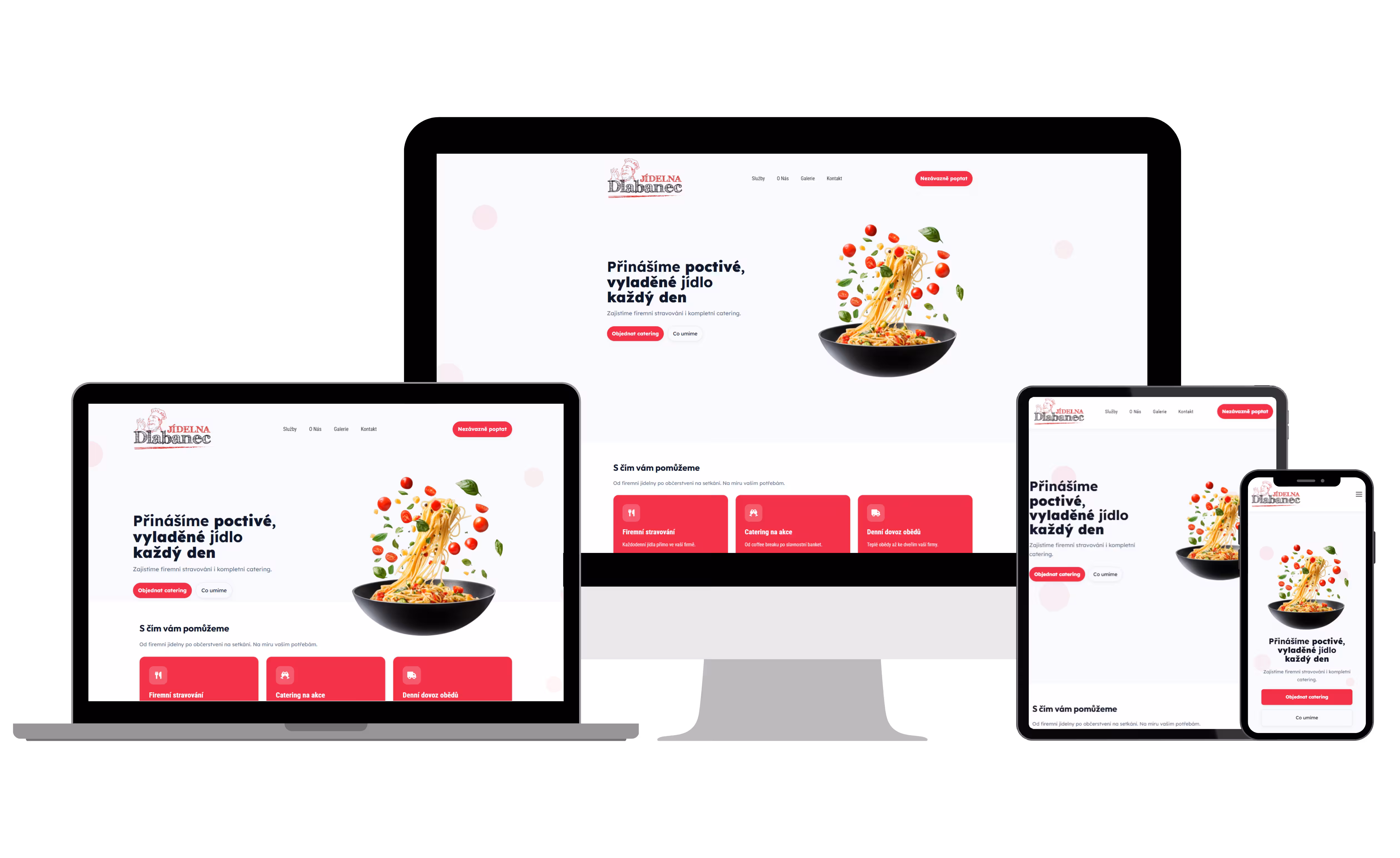 Ukázka webu Jídelna Dlabanec – zařízení